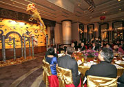 Delegates enjoyed watching the lion dance, particularly when the auspicious beast jumped from pole to pole.