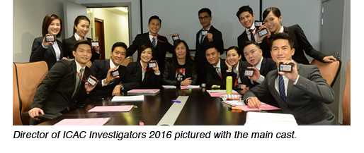 Director of ICAC Investigators 2016 pictured with the main cast.