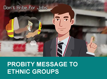 Probity message to ethnic groups