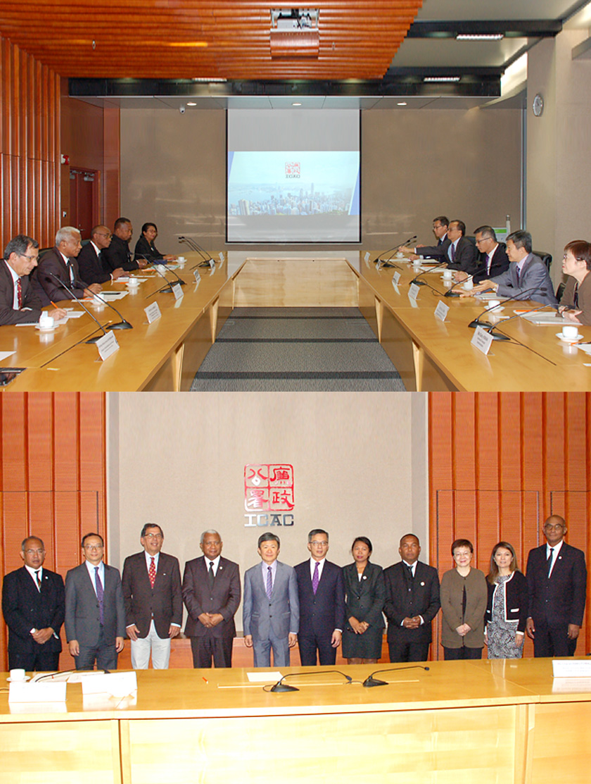 Senior officials of the Independent Bureau of Anti-Corruption of Madagascar visit the ICAC.