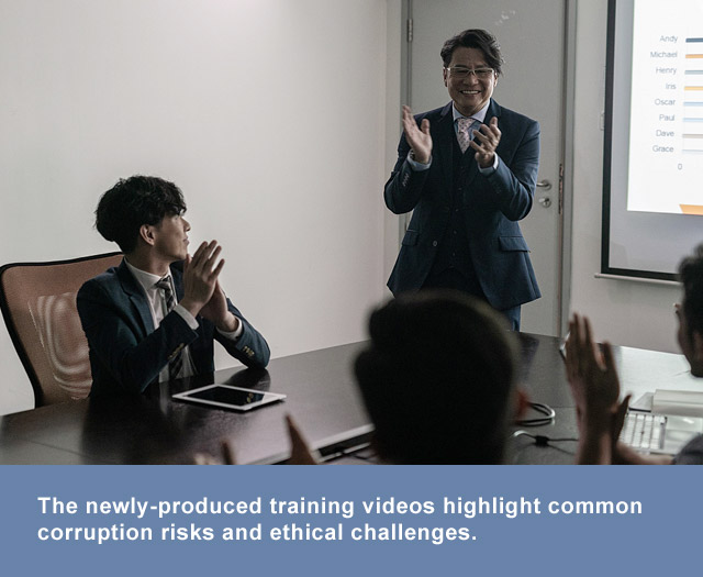 The newly-produced training videos highlight common corruption risks and ethical challenges