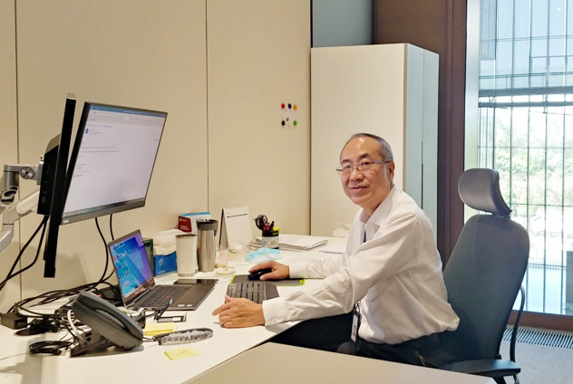 Mr Tse in his office in AIIB headquarters, Beijing