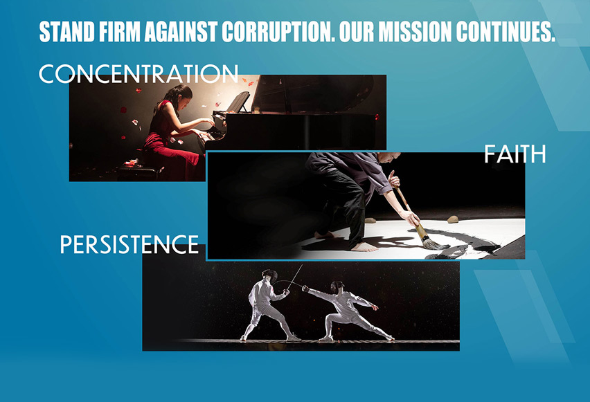 stand firm against corruption, our mission continues