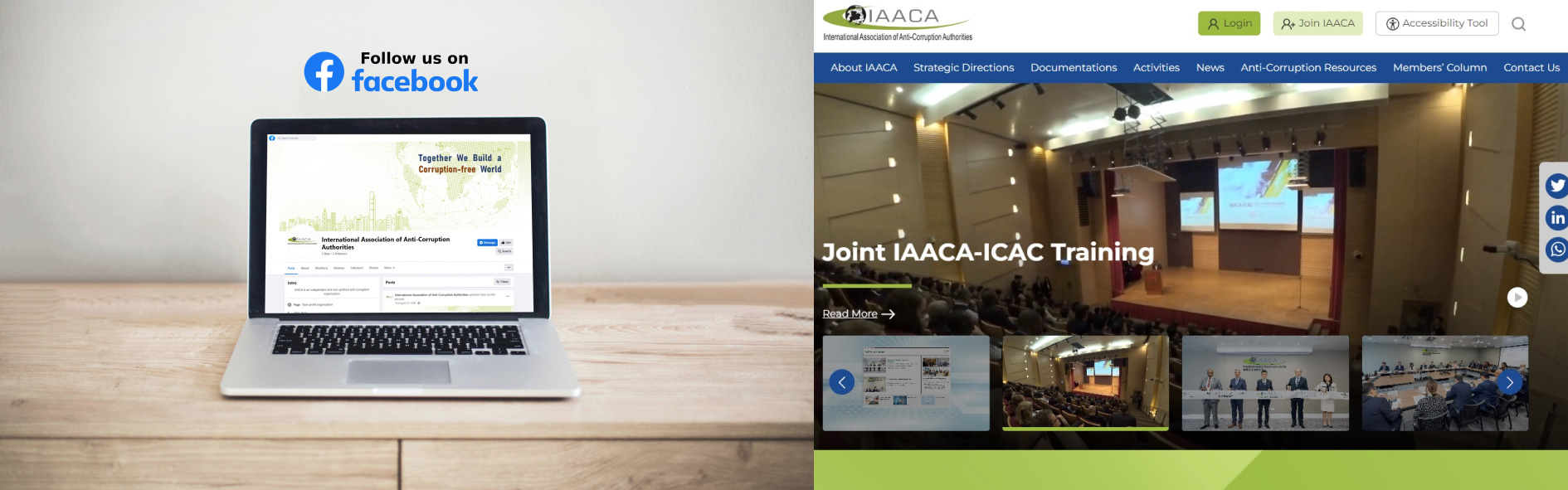 The IAACA website and the new official Facebook page help enhance online activities and the exchange of information