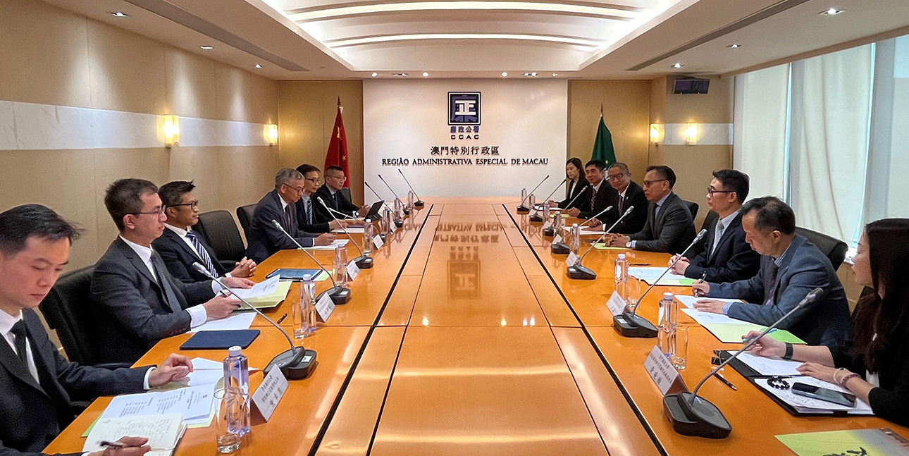 ICAC Commissioner paying official visits to the Hong Kong and Macao Affairs Office of the State Council, the National Commission of Supervision, the Supreme People’s Procuratorate, the Guangdong Provincial Commission of Supervision, the Commission Against Corruption of Macao, and the Public Prosecutions Office of the Macao Special Administrative Region respectively to exchange views on anti-corruption development.